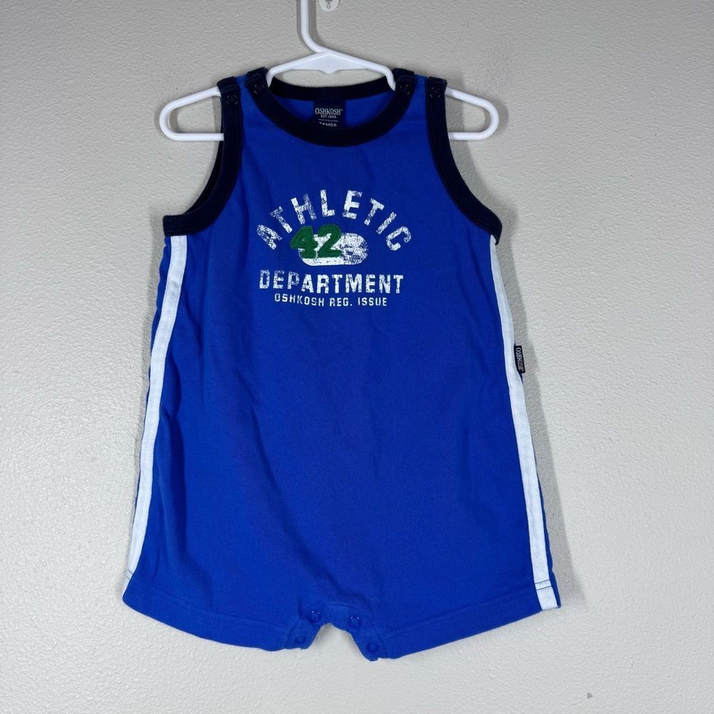 Vintage Oshkosh Kids Sporty Athletic Jumper One Piece Sleeveless Size 36 Months